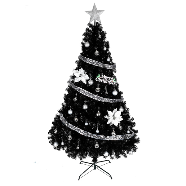  6ft 黑色 1600枝头 PVC材质 圣诞树 CT0BK6 S201 美国--替换编码：	36564136-4