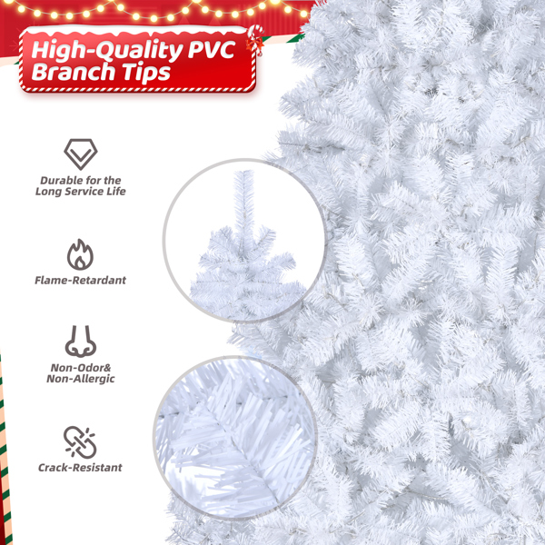  7ft 白色 1200枝头 PVC材质 圣诞树 CT0WH7 S101 欧洲-3