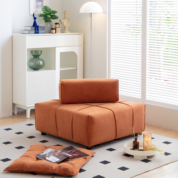 组合式单人沙发，无扶手椅，可拆卸靠垫-33.1英寸，适用于客厅,卧室-3