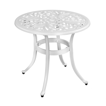  凤凰桌面 23.6inch 圆形 庭院铸铝桌 白色 N001