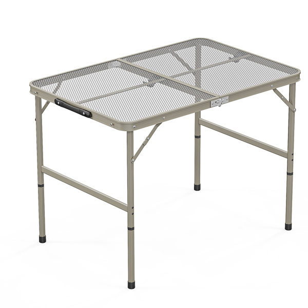  3ft 枪色 户外折叠桌 铝制框架 铁网格桌面 长方形 2个高度 N001-4