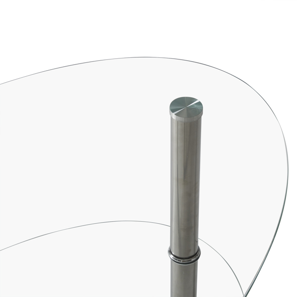  双鱼尾 茶几 椭圆形 钢化玻璃铁管腿 90*50*45cm 清波 N103 美国-3