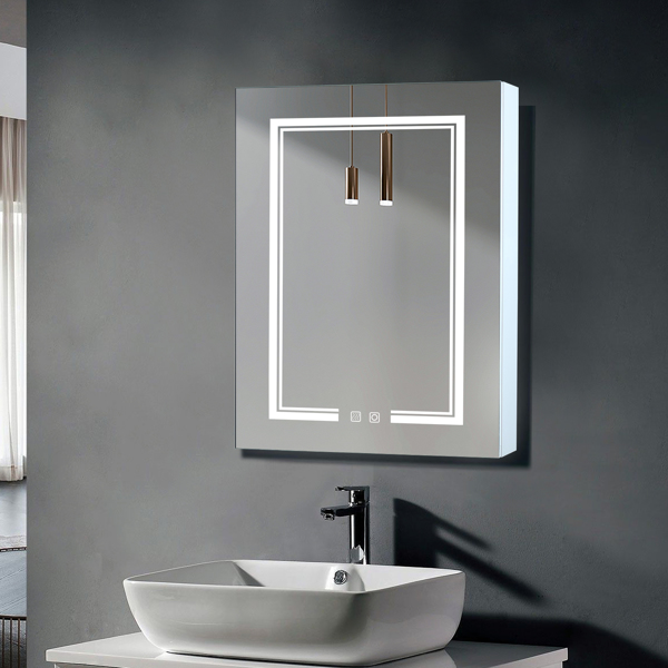 【FCH】LED浴室壁柜 单门浴室镜柜 白色-3