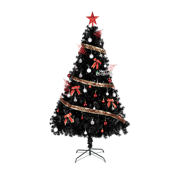  6ft 黑色 1600枝头 PVC材质 圣诞树 CT0BK6 S201 美国--替换编码：	36564136-2