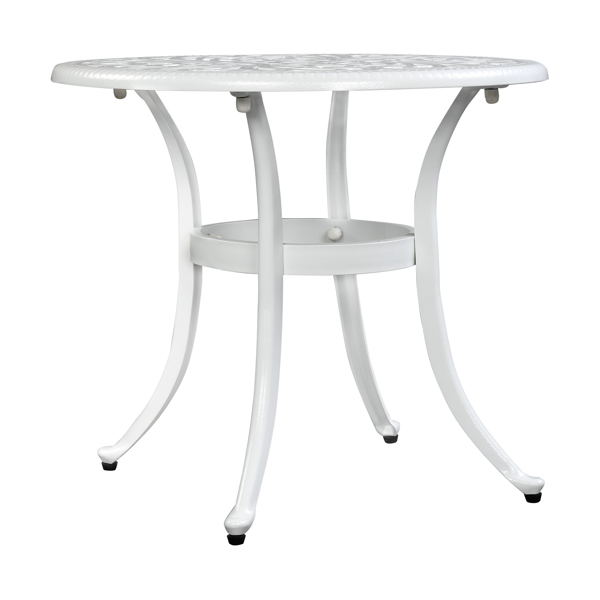  凤凰桌面 23.6inch 圆形 庭院铸铝桌 白色 N001-21