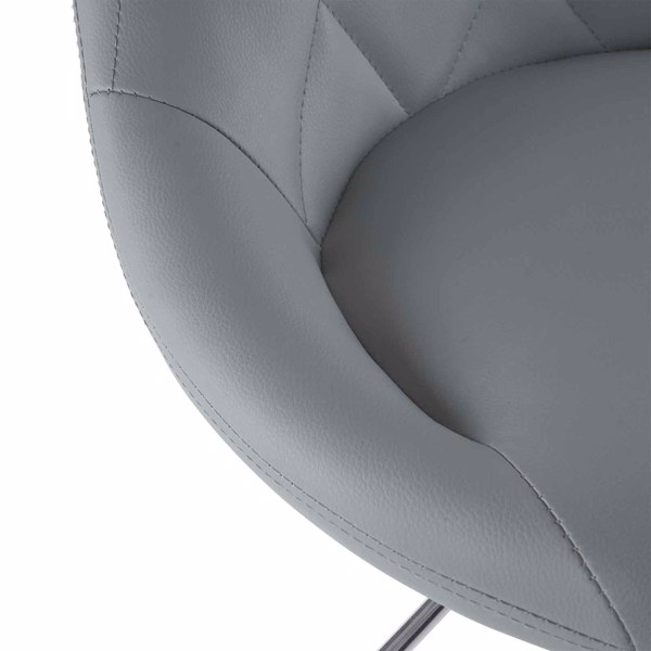  2pcs 可调节高款配圆盘 钢管 PU革 吧椅 菱形靠背设计 灰色 N201-9