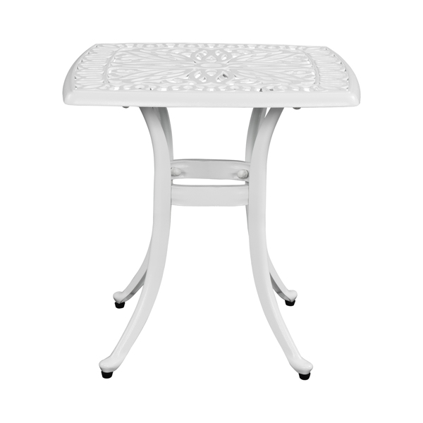  21.3inch 方形 庭院铸铝桌 白色 N001-1