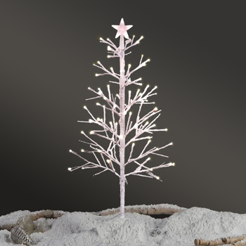  4ft 白色 80灯暖色 80枝头 顶部带星星 雪域冷杉造型 塑料材质 室内树灯 英规 S101