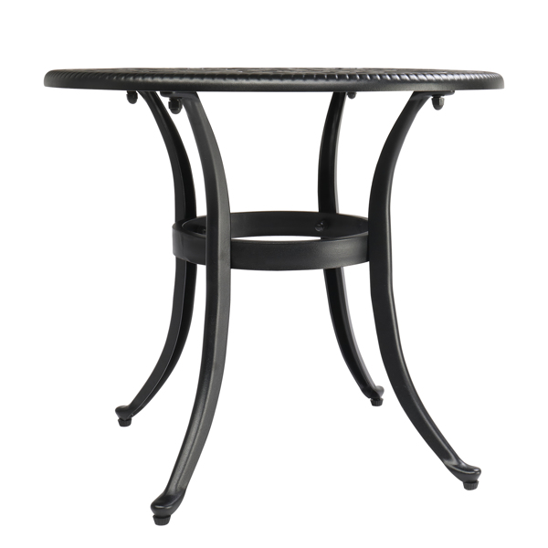  凤凰桌面 23.6inch 圆形 庭院铸铝桌 黑色 N001-3