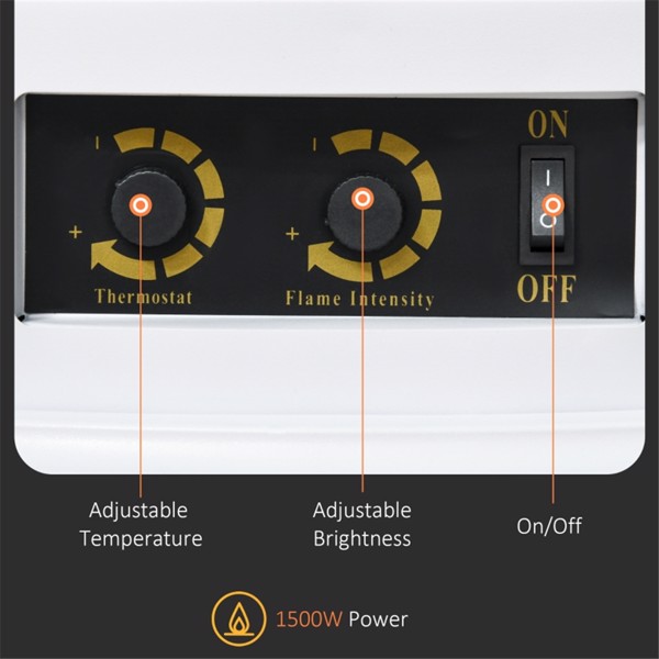 1500W 22“电炉，独立式壁炉加热器-白色 （Swiship-发货）（WalMart禁售）-2