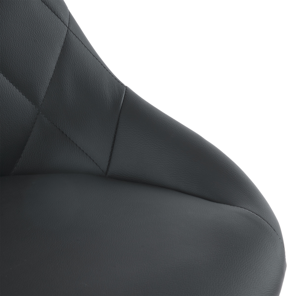  2pcs 可调节高款配圆盘 钢管 PU革 吧椅 菱形靠背设计 黑色 N201-10