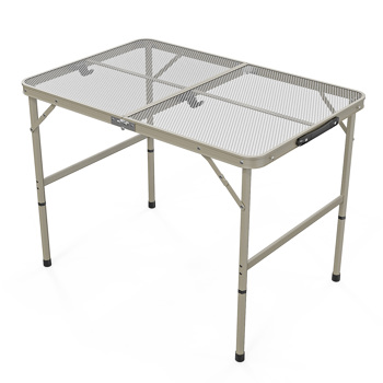  3ft 枪色 户外折叠桌 铝制框架 铁网格桌面 长方形 2个高度 N001