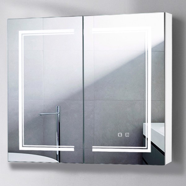 【FCH】LED浴室壁柜 双门浴室镜柜 白色-2