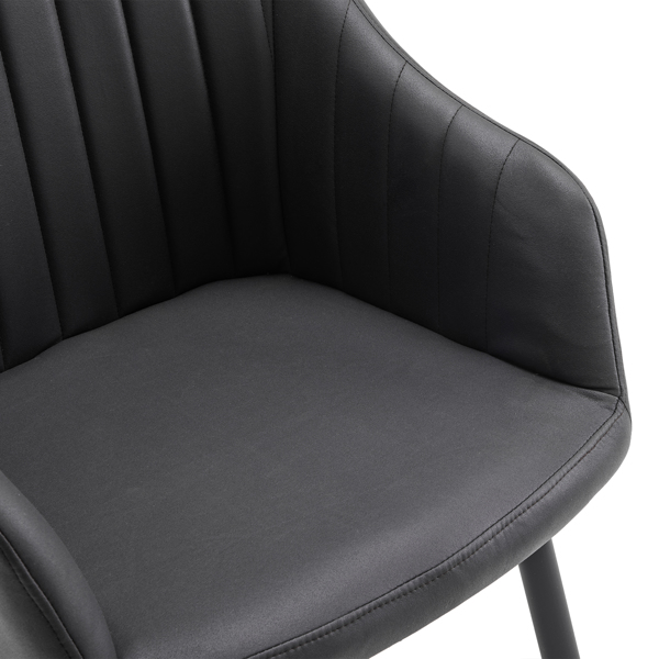  2pcs 拆装 科技布 铁管 餐椅 靠背竖条装饰 深灰色 N101-35