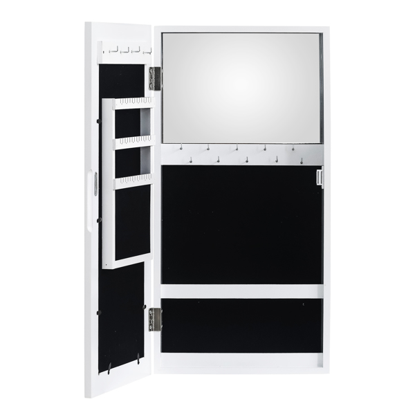 非全面镜挂墙2层置物含内镜面 木制贴纸 白色 N001 饰品镜柜-13
