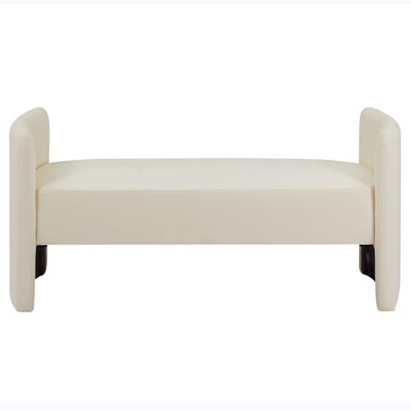 米白色，猫爪布卧室休闲长方形沙发凳-15