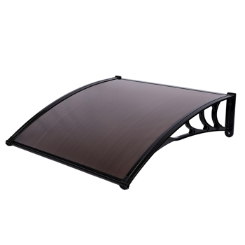 100*100cm 棕色板黑色支架 雨篷 ABS支架 一片式阳光板 前后铝条
