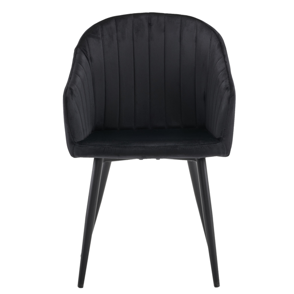  2pcs 拆装 科技布 铁管 餐椅 靠背竖条装饰 黑色 N101-5