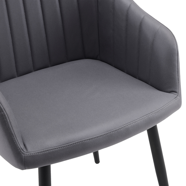  2pcs 拆装 科技布 铁管 餐椅 靠背竖条装饰 浅灰色 N101-42