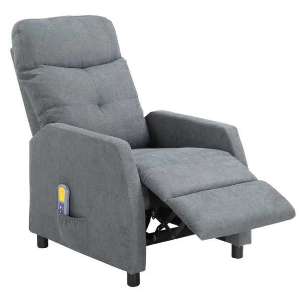  浅灰色 织物 带6点按摩1点加热功能 120kg 电动躺椅 欧规 BRC-002-9