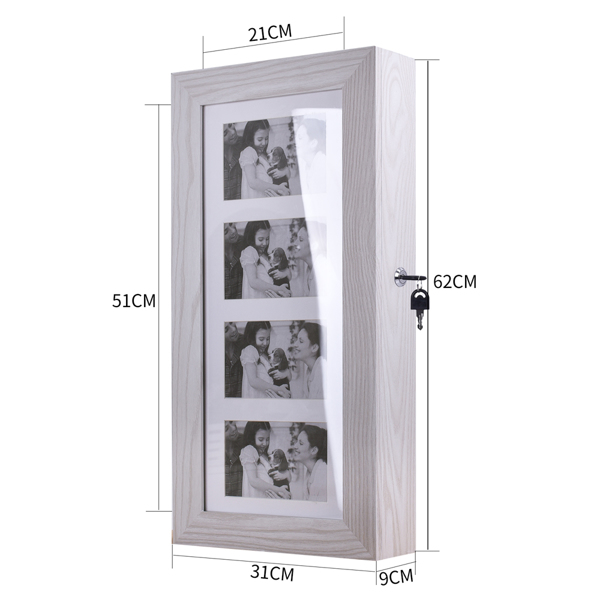 非全面镜挂墙2层置物含内镜面 木制贴纸 白色 N001 饰品镜柜-33