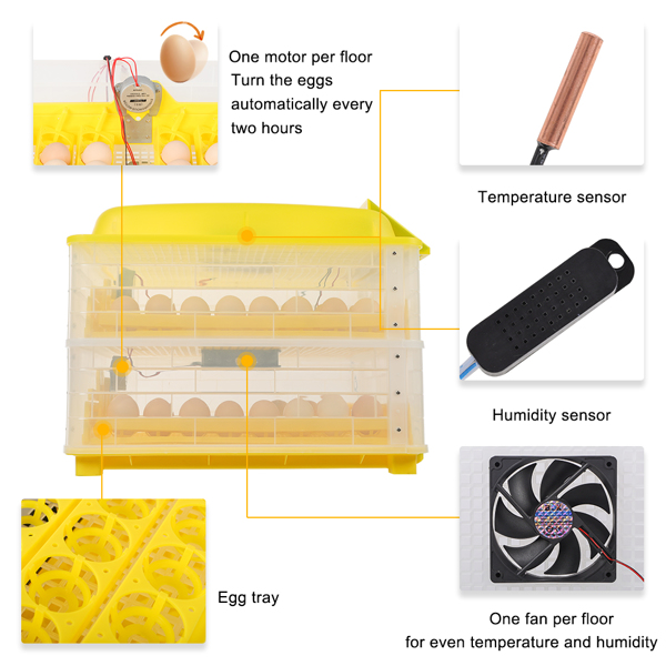 112枚家禽全自动孵化器孵蛋机 照蛋器 注水器　单电源（美规）-17