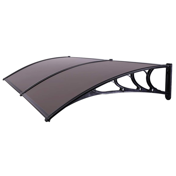 200*100cm 棕色板黑色支架 雨篷 ABS支架 一片式阳光板 前后铝条-15