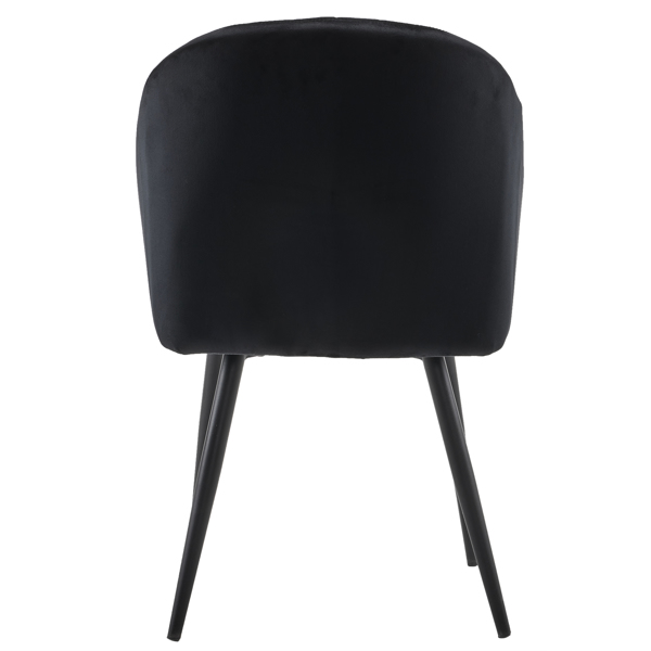  2pcs 拆装 科技布 铁管 餐椅 靠背竖条装饰 黑色 N101-44