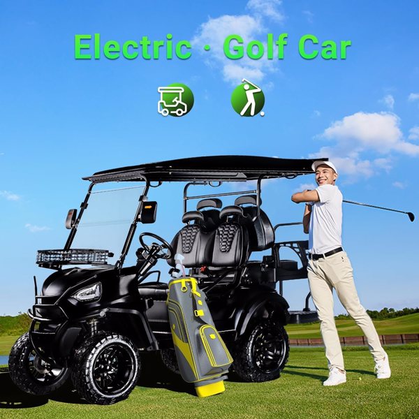 高尔夫球车，高尔夫球车内置48V 5000W交流电机，带18英寸越野轮胎，带独立悬架的电动高尔夫球车，适用于高尔夫、狩猎、风景区、酒店、海滩、学校和农场-6