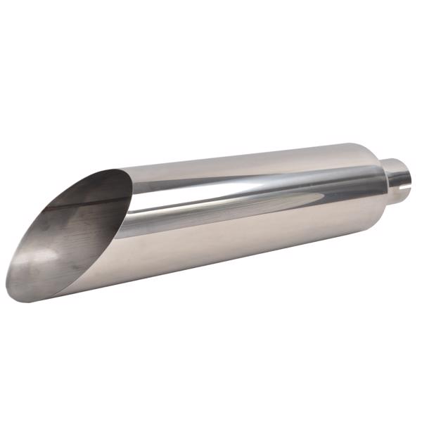 Silver Straight Exhaust Tip 5"-8"  MT032007-8