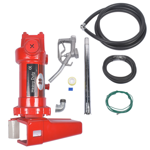 油泵 Red 12 Volt 20 GPM Fuel Transfer Pump w/ Nozzle Kit for Car Truck Tractor Diesel Gas Gasoline Kerosene High Quality-18