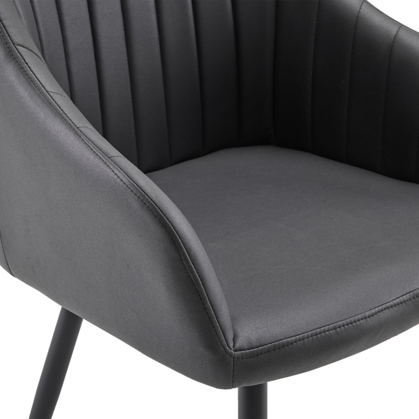  2pcs 拆装 科技布 铁管 餐椅 靠背竖条装饰 深灰色 N101-36