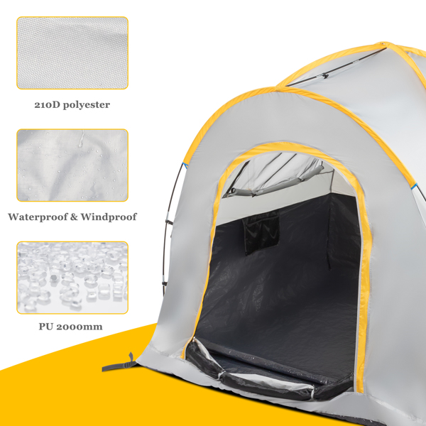 小号灰橙色-合纤制帐篷-1-5.2-5.8ft皮卡车-CLM-5