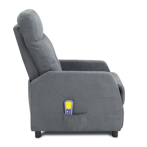  浅灰色 织物 带6点按摩1点加热功能 120kg 电动躺椅 欧规 BRC-002-8