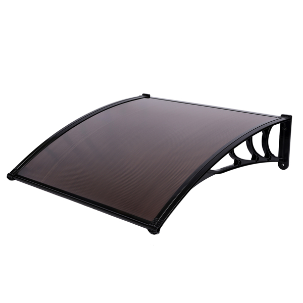 100*100cm 棕色板黑色支架 雨篷 ABS支架 一片式阳光板 前后铝条-1