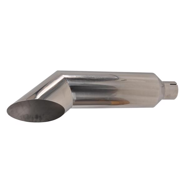 Exhaust nozzle 4“-8” curved silver MT032013（禁售temu）(不支持无理由退货)（禁售亚马逊）-2