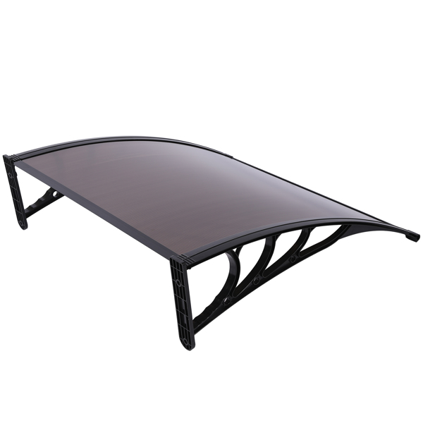 100*100cm 棕色板黑色支架 雨篷 ABS支架 一片式阳光板 前后铝条-21
