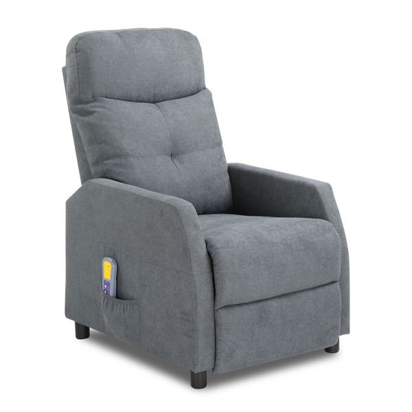  浅灰色 织物 带6点按摩1点加热功能 120kg 电动躺椅 欧规 BRC-002-10
