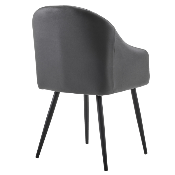  2pcs 拆装 科技布 铁管 餐椅 靠背竖条装饰 深灰色 N101-13