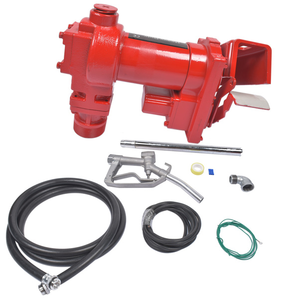 油泵 Red 12 Volt 20 GPM Fuel Transfer Pump w/ Nozzle Kit for Car Truck Tractor Diesel Gas Gasoline Kerosene High Quality-14