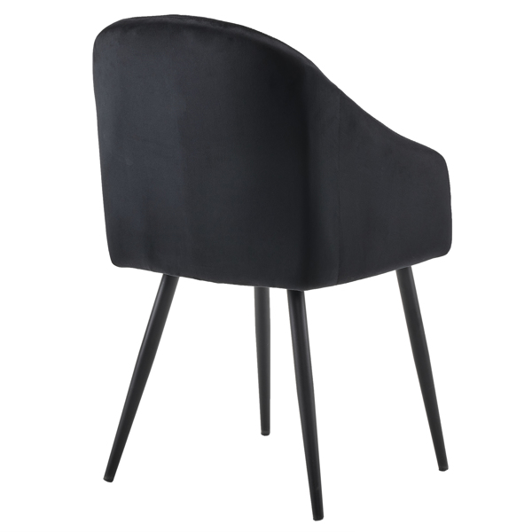 2pcs 拆装 科技布 铁管 餐椅 靠背竖条装饰 黑色 N101-14