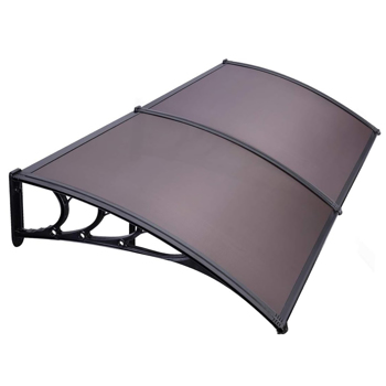 200*100cm 棕色板黑色支架 雨篷 ABS支架 一片式阳光板 前后铝条
