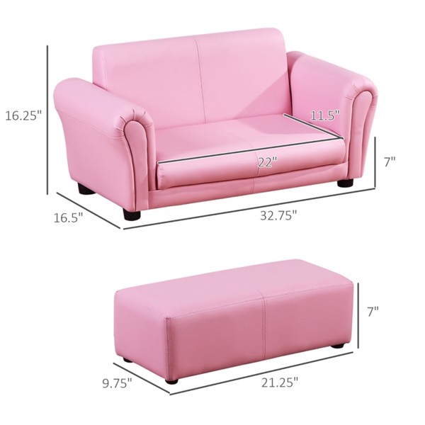 儿童脚凳沙发套装-粉色-10