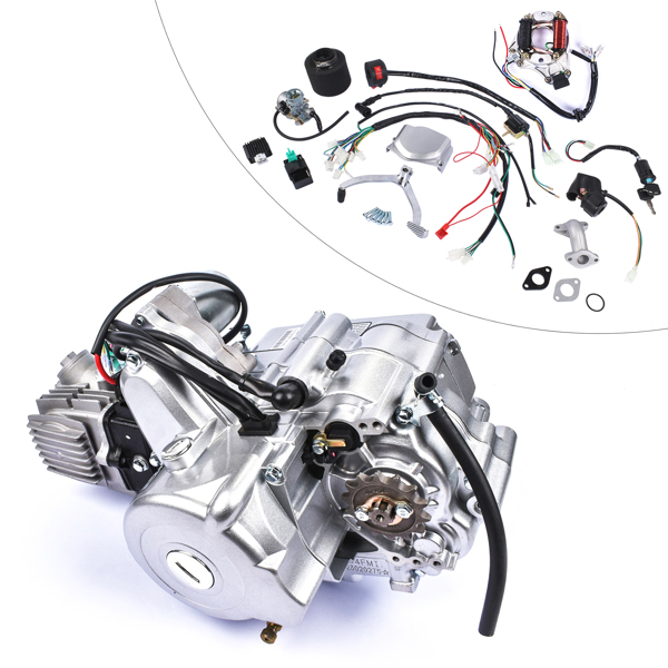 发动机 125CC 4-Stroke Semi-Auto Engine Motor Set for Go Kart ATV Quad Buggy-1