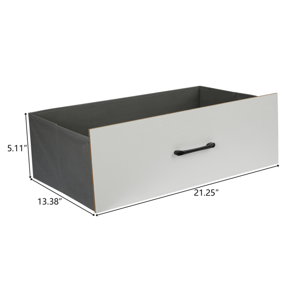 [] 4-Drawer Cabinet, Veneered Fabric Drawer Storage Cabinet, White-7