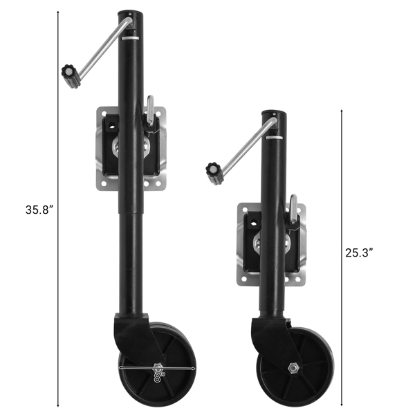 2000LBS 拖车千斤顶 黑银/8"轮子-14