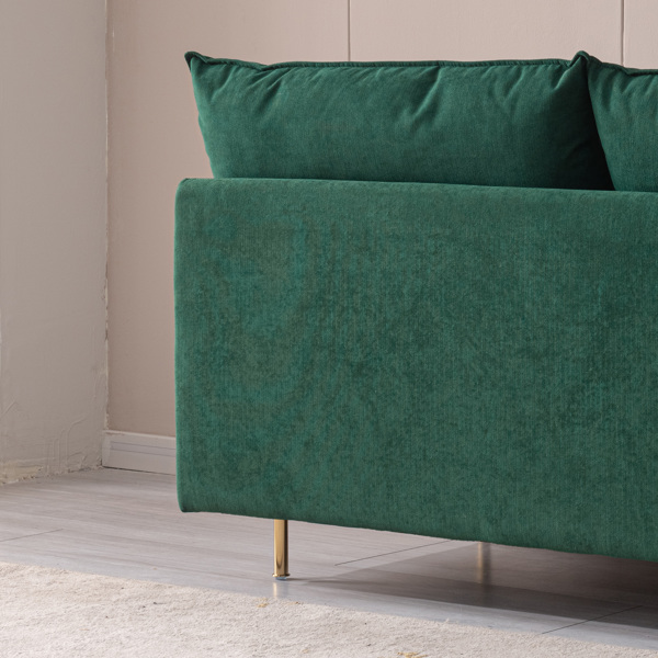 现代无扶手双人沙发，无扶手长沙发，绿色棉亚麻 - 59.8 英寸-8