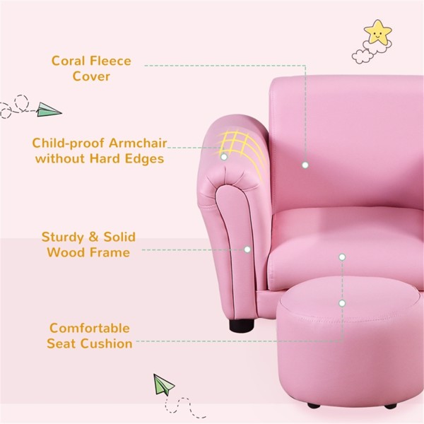 儿童脚凳沙发套装-粉色 （Swiship-发货）（WalMart禁售）-5