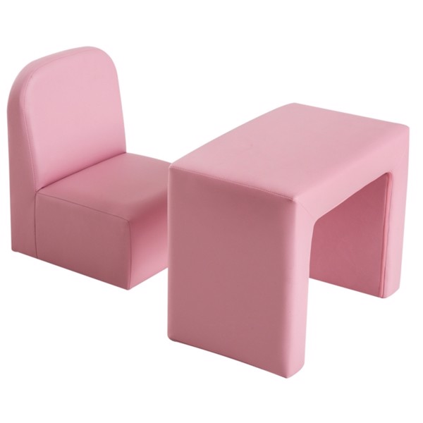  二合一多功能儿童沙发 -粉色-3