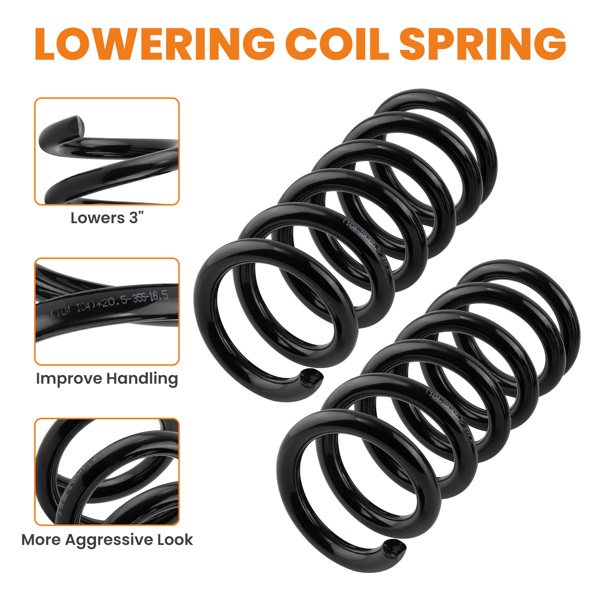 螺旋弹簧降低套件3" Front Lowering Coil Springs Drop Kit Fit For Chevy GMC C1500 Sierra Silverado C1500 1988-1998-3